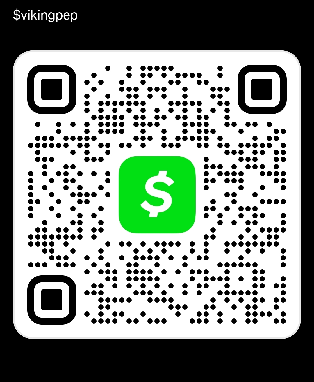 Cash App QR code for $vikingpep